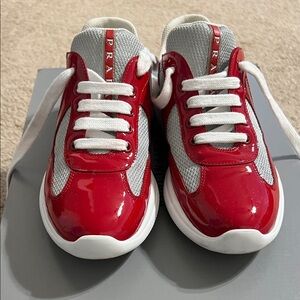 Prada Women’s/Big Kids Patent Leather and Technical Fabric America’s Cup Sneaker